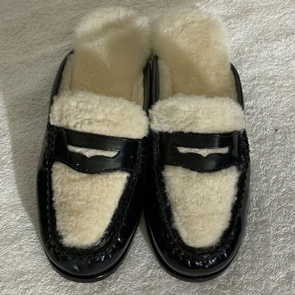 Weejuns Wynn Shearling Slide Womens 6 New Loafers Flats Slip Ons G H Bass Mules - Picture 1 of 6